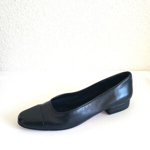 Nwob VANELi Womens Ulanda Black Leather Ballet Flats